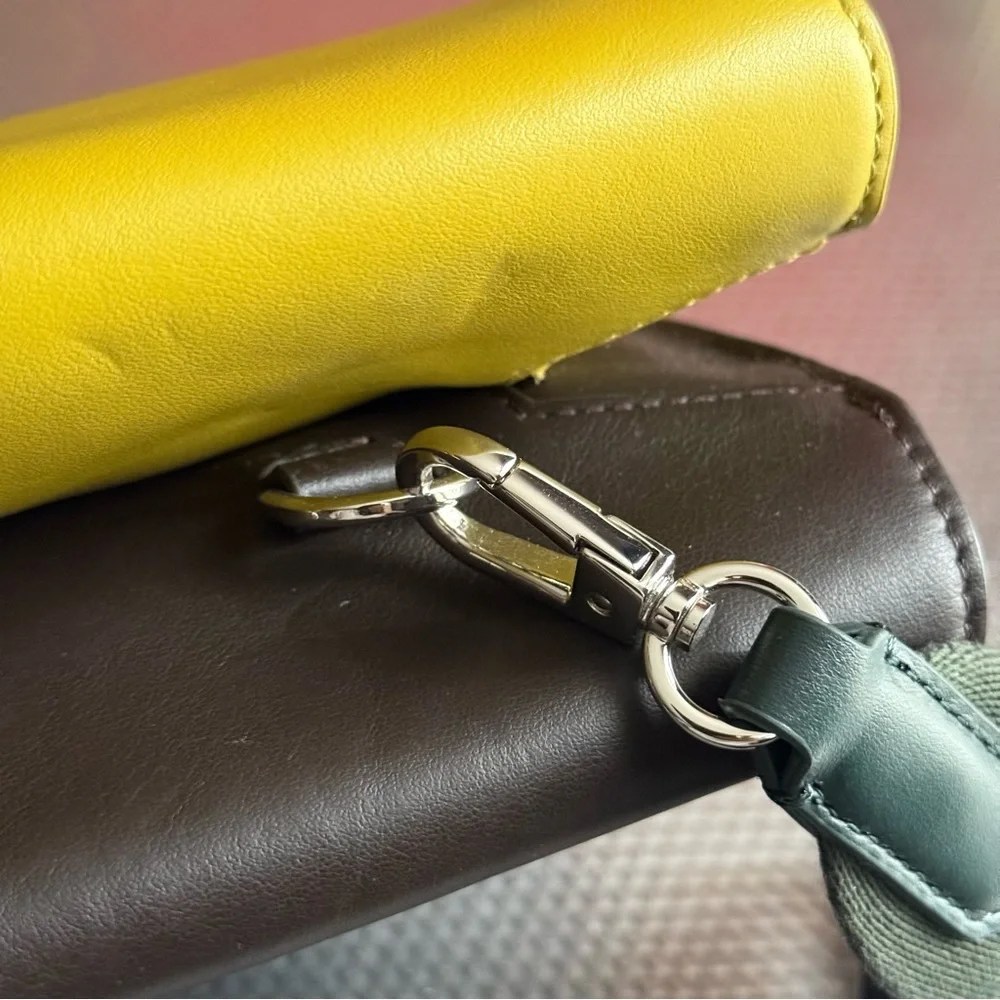 Paul Smith lime green and brown crossbody bag